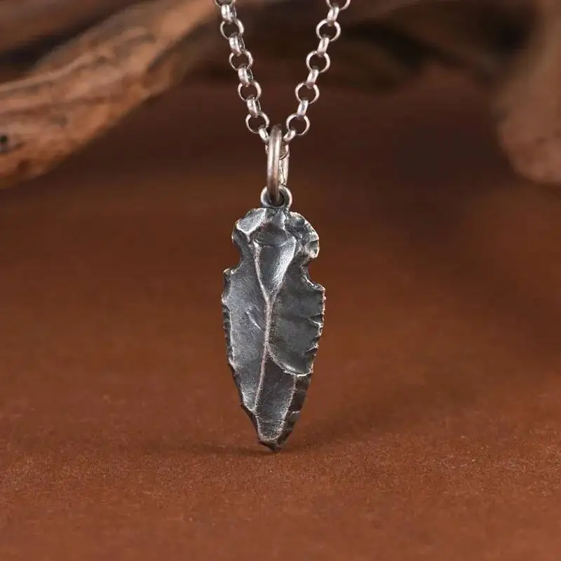 

925 Silver Retro Spearhead Shape Pendant For Men Women Unisex Lover Gift Unique Punk Rock Trendy Necklace Pendants Without Chain
