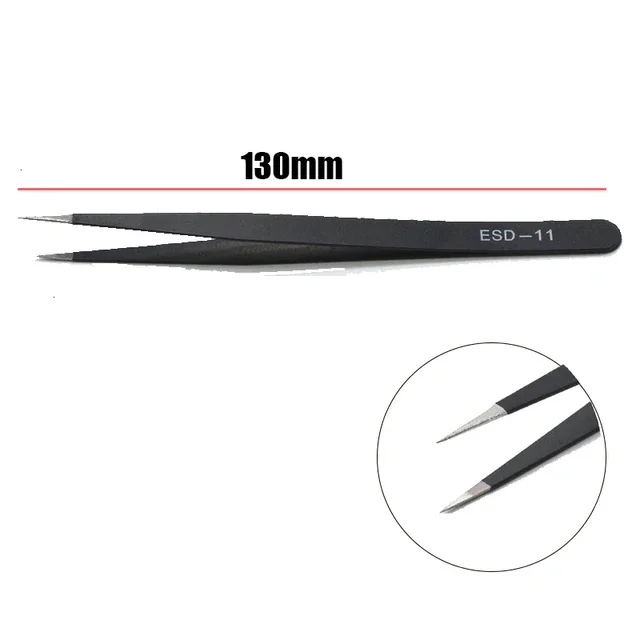 Пинцеты из нержавеющей стали, изогнутые прямые антистатические пинцеты ESD, набор промышленных прецизионных пинцетов для ремонта хлопка, ручные инструменты