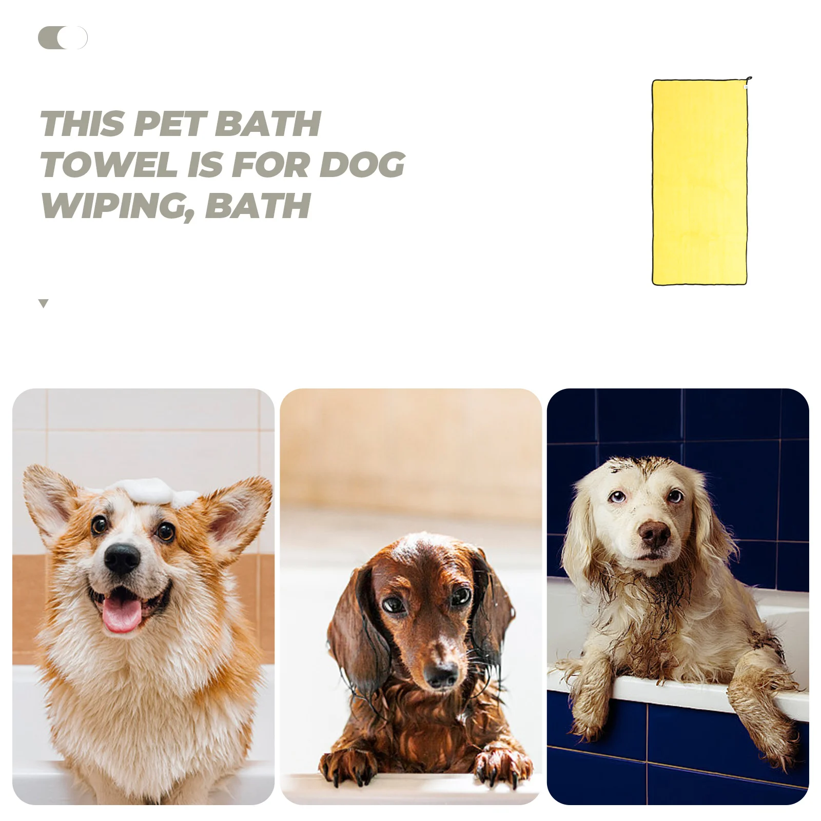 

Dog Bath Towel Set Soft Absorbent Quick Drying Towels Bathrobe Pet Grooming Double Sided