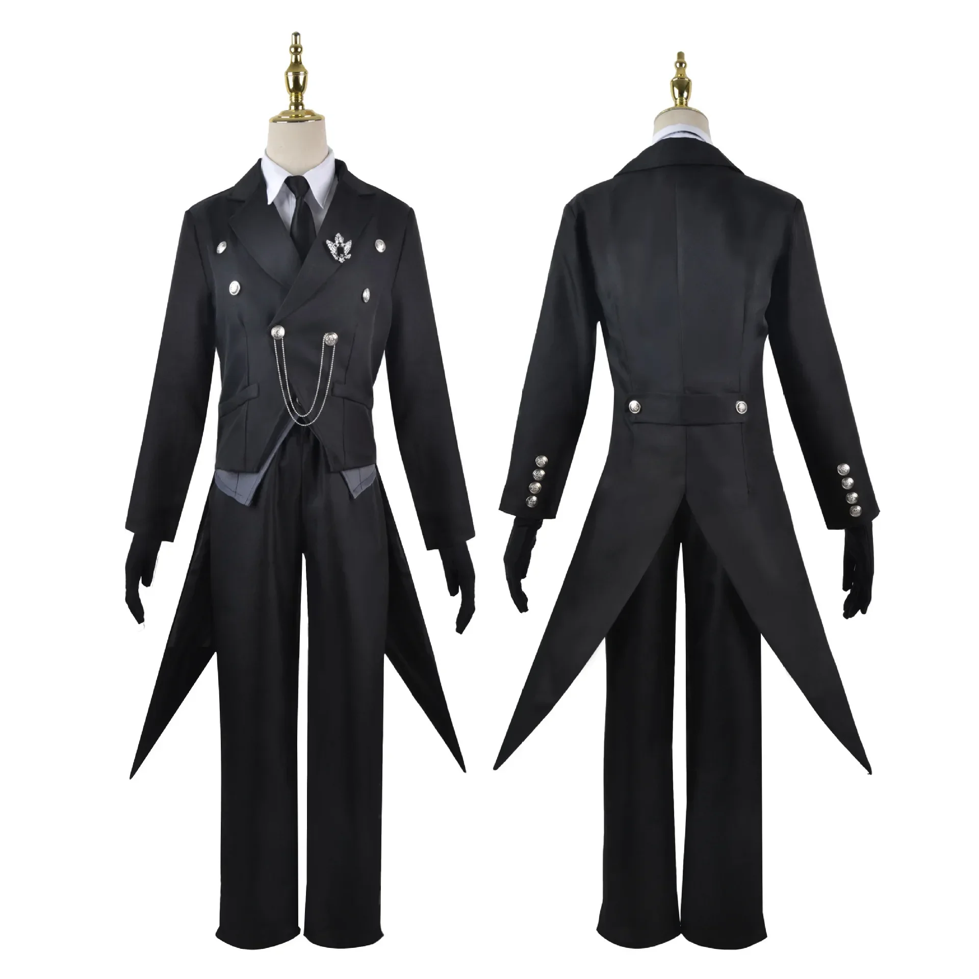 Sebastian Michaelis New Cosplay Anime Kuroshitsuji Sebastian Cosplay Costume Men B;ack Uniform XS-XXXL Size Halloween Outfits