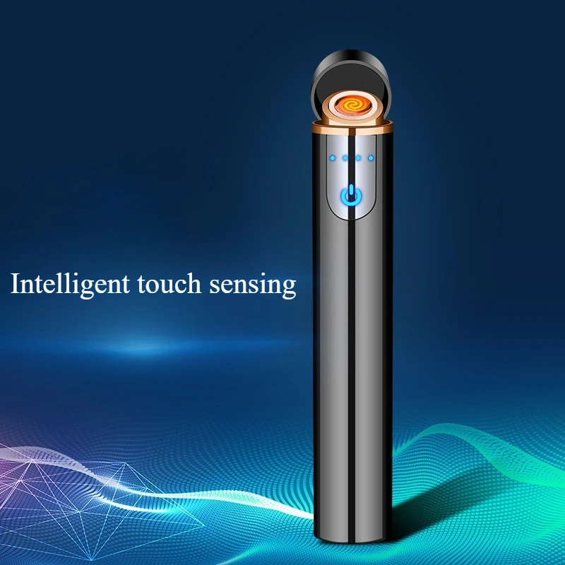 Touch Sensitive Tungsten Electric Flameless Coil Lighter and Metal Windproof Smoking Accessories High Power Cigarette Lighters