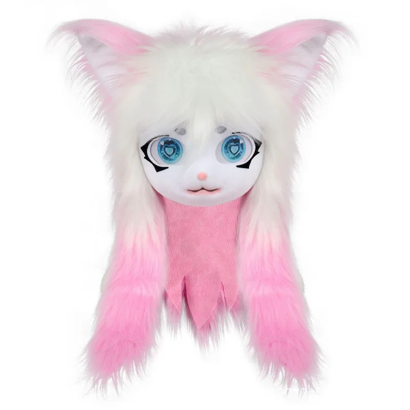 هالوين Fursuit Kigurumi الوحش قناع رأس تأثيري الحيوان القط أنيمي لوليتا كيغ الجمجمة خوذة كرنفال زي حفلة الدعامة الهدايا