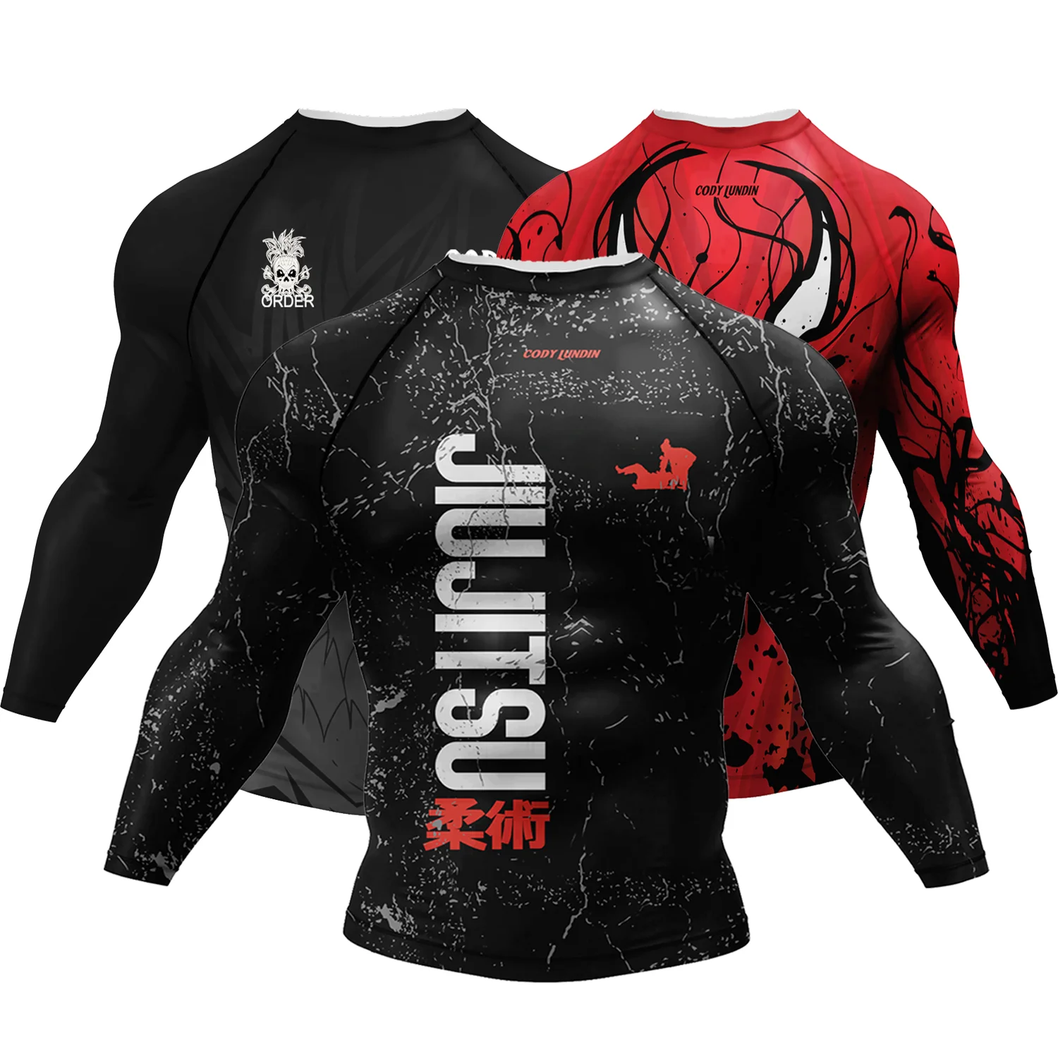 Custom CODY LUNDIN Long Sleeve Jiu Jitsu BJJ Rashguard For Men Tattoo Cool sunscreen t shirt Cycling Surfing Boxing Jersey