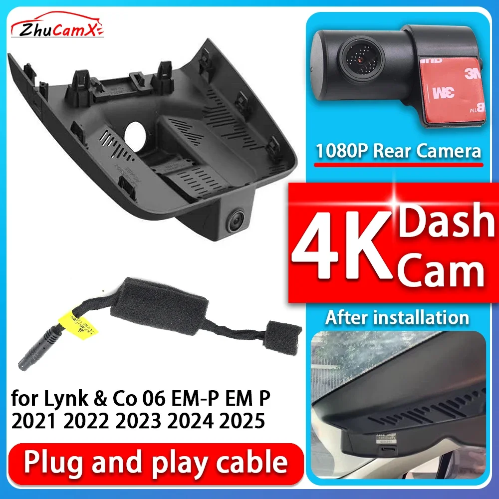 

4K 2160P Car Camera Plug and Play Dash Cam Video Night Vision For Lynk & Co 06 EM-P EM P 2021 2022 2023 2024 2025