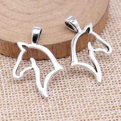 Women Accessories Hollow Horse Head Charms Jewelry Tools 28x20mm 10pcs