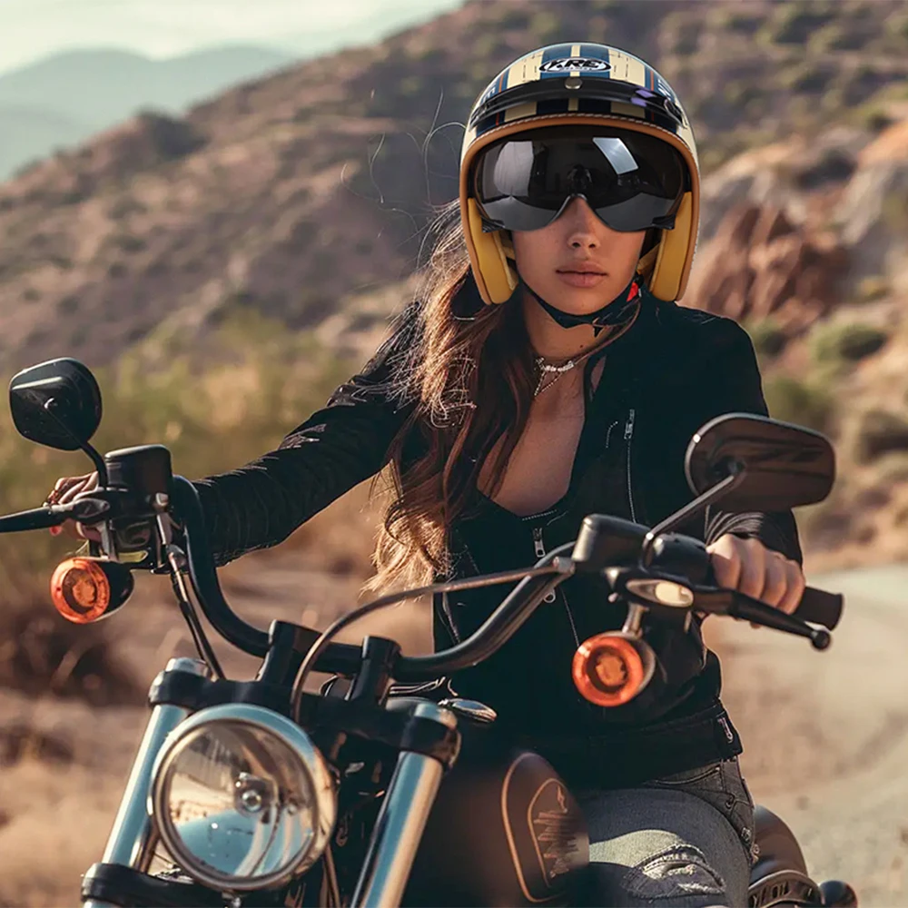 خوذة دراجة نارية ECE DOT شهادة موتو خوذة مفتوحة الوجه للرجال والنساء Capacete De Moto ABS المواد خوذة دراجة نارية