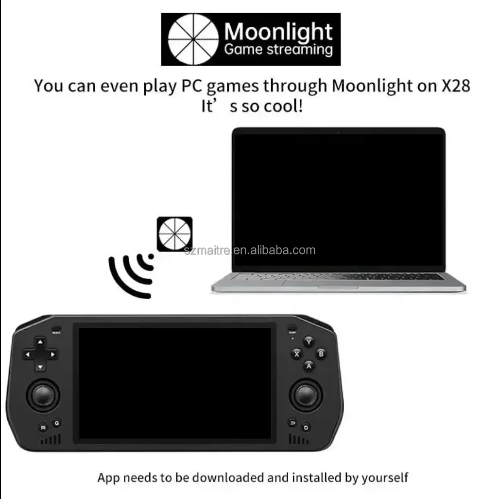 Powkiddy X28 Pemutar Video Game Mini Pengendali Game Rocker 3D Konsol Game Android Klasik Nirkabel Kontrol Sentuh 5.5 Inci