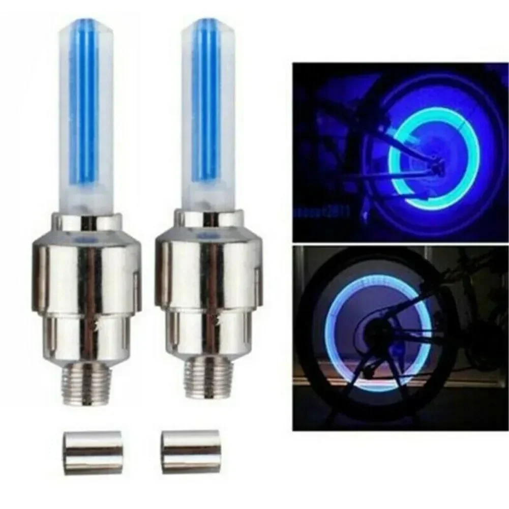 Motorcycle Car Bicycle Tire Valve Caps Light LED Valve Cover Neon Lamp Waterproof Universal Car Motorcycle Wheel Tire Light Lamp