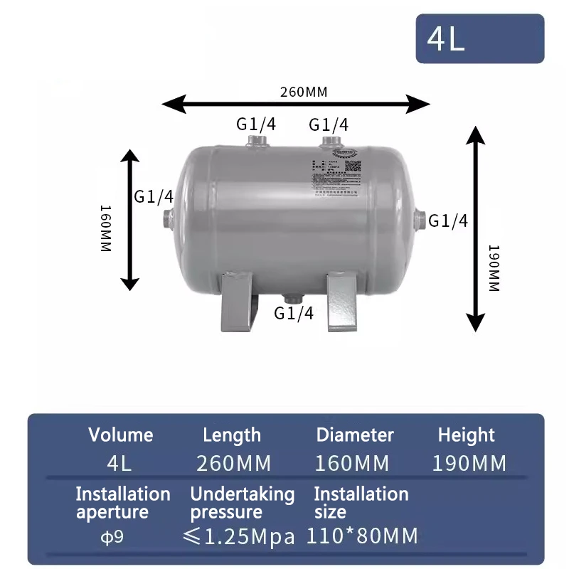 4L Jianyue Small Carbon Steel Gas Storage Tank Gas Tank Electrostatic Spray Paint (Baking Paint) Withstand Voltage ≤1.25Mpa