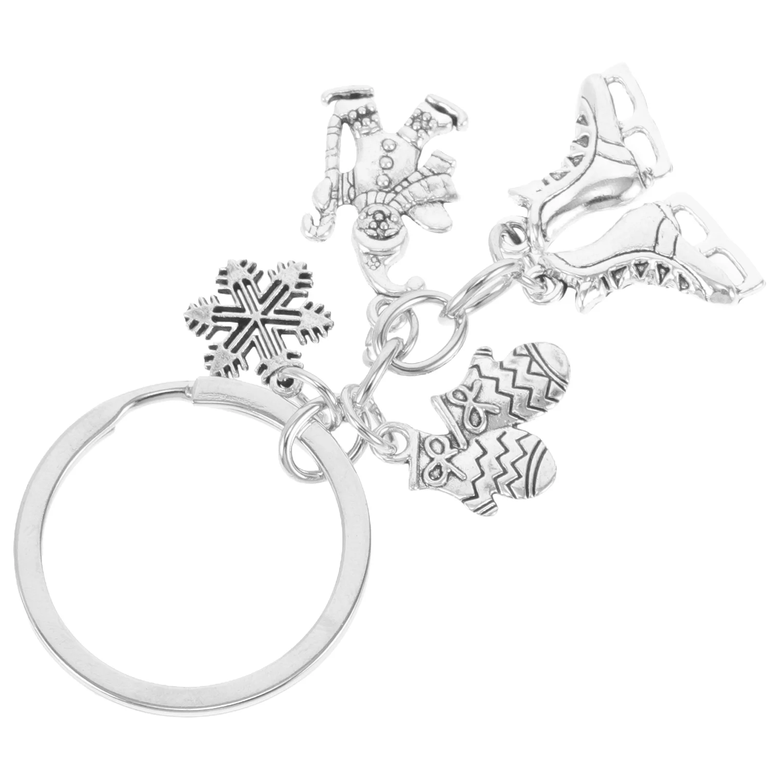 

Snowflake Skating Keychain Ice Ballet Design Zinc Alloy Key Ring for Skaters Christmas Party Favors Winter Sport Accessories