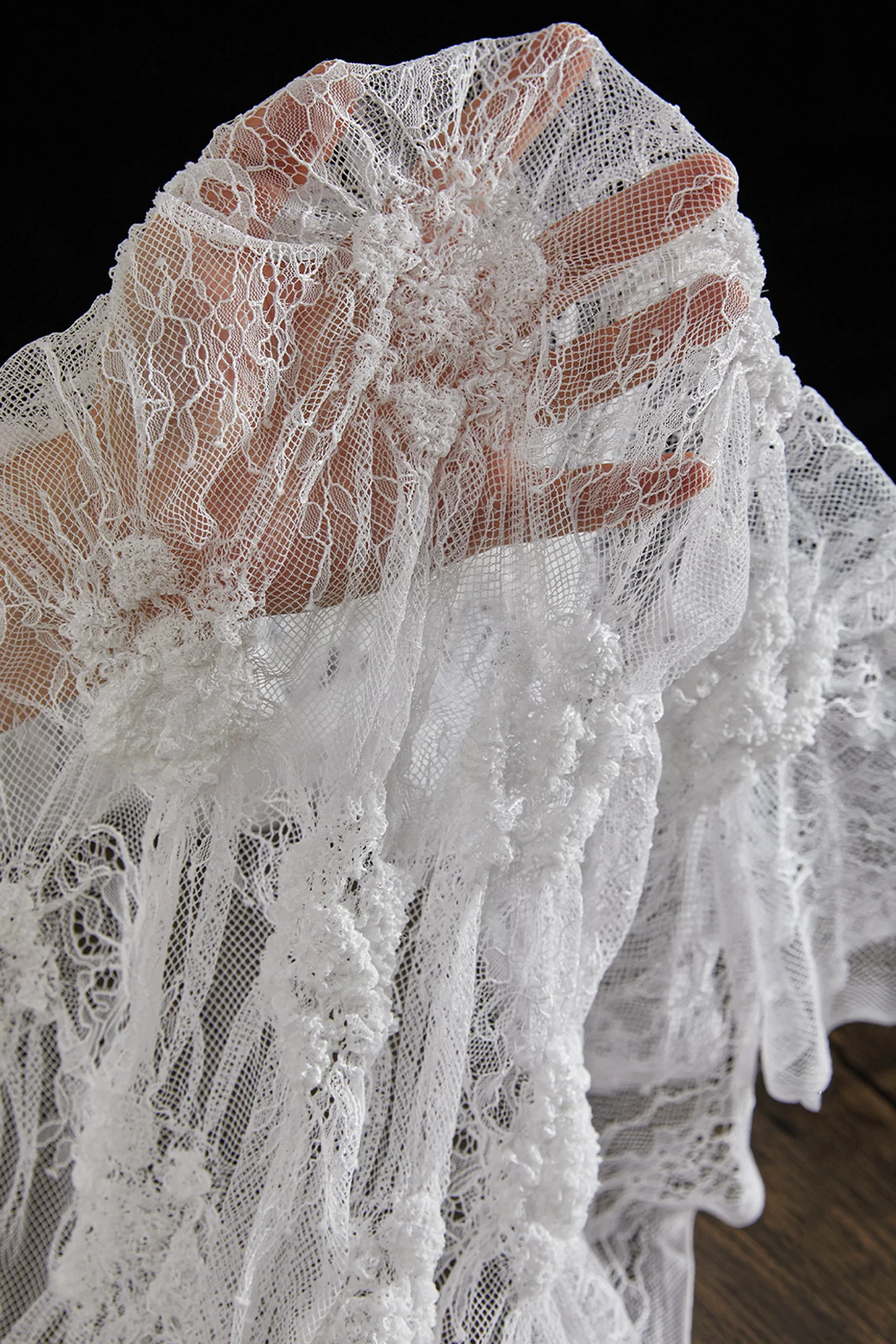 1yard Wrinkled texture perspective soft mesh yarn fabric for sewing,wedding dress cheongsam fabric