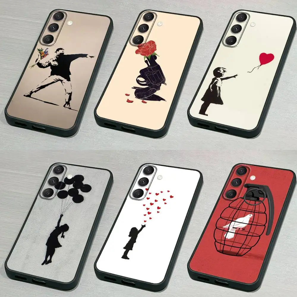 

G-Graffiti A-Artist Banksy-S Phone Case For Samsung S 25,24,23,22,30,21,10,9,Ultra,Plus,Lite,FE,4,5G Black Soft Case