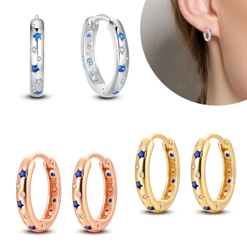 

Classic Earrings 925 Silver Bright Star Hot Honeymoon Sun Double Necklace Women's Jewelry