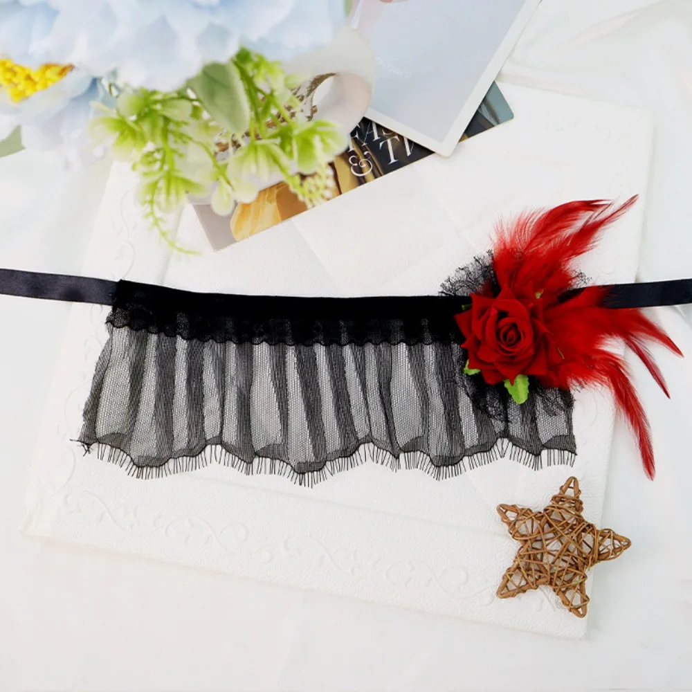 Mysterieus bloemensluier halfgelaatsmasker - elegant maskerade carnaval feestkostuumaccessoire