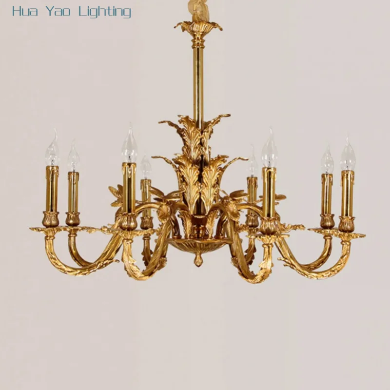 Baroque Luxury Antique Brass European Pendant Lamp Decoration Light Moroccan Candle Chandelier Turkish Chandeliers
