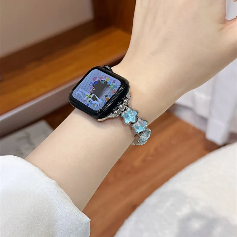 

Elastic flowing star chain compatible with iWatch strap 38mm 40mm 41mm 42mm 44mm 45mm 49mm fashionable strap