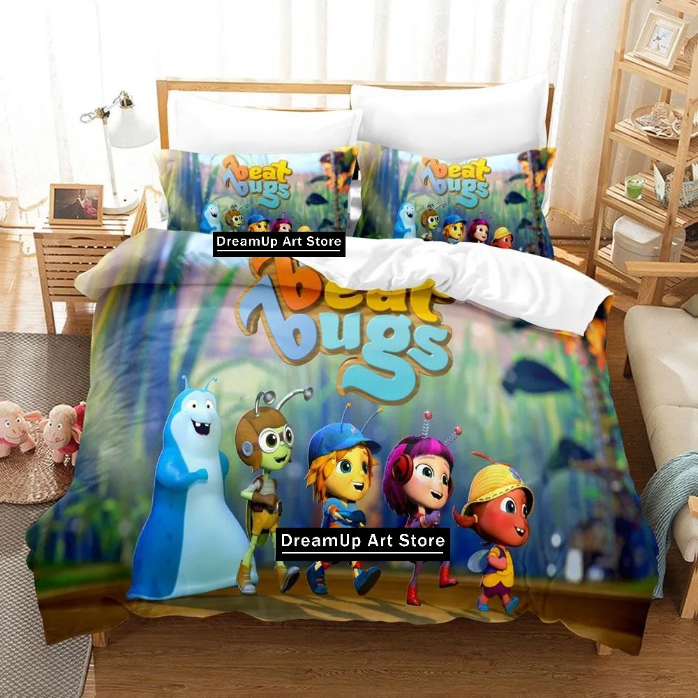 3D Print Fashion Beat Bugs Bedding Set Boys Girls Twin Queen Full Size Duvet Cover Pillowcase Bed Adult Bedroom