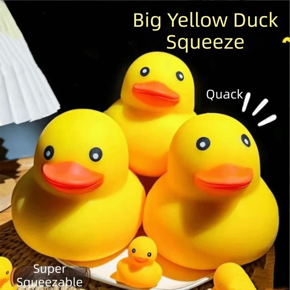 Giant Duck Squeeze Toys Pinch Toy Soft Anti-Stress Stress Relief Fidget Toy TPR Squishy Toy Sensory Stress Toy Kids Adults Gifts