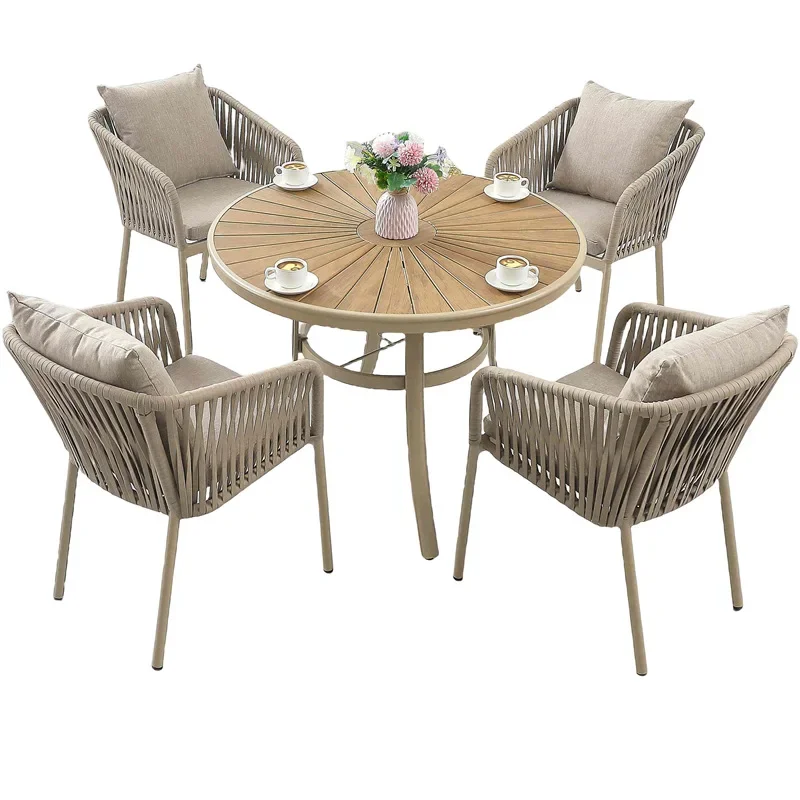 

outdoor tables and chairs, rattan balcony chairs, villa courtyard garden open-air outdoor leisure dining table