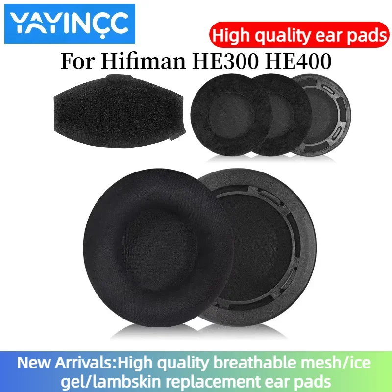 

YAYINCC Replacement Protein Leather Ear Pads Cushion Cover Earpads With buckle for Hifiman HE300 HE400 Headset