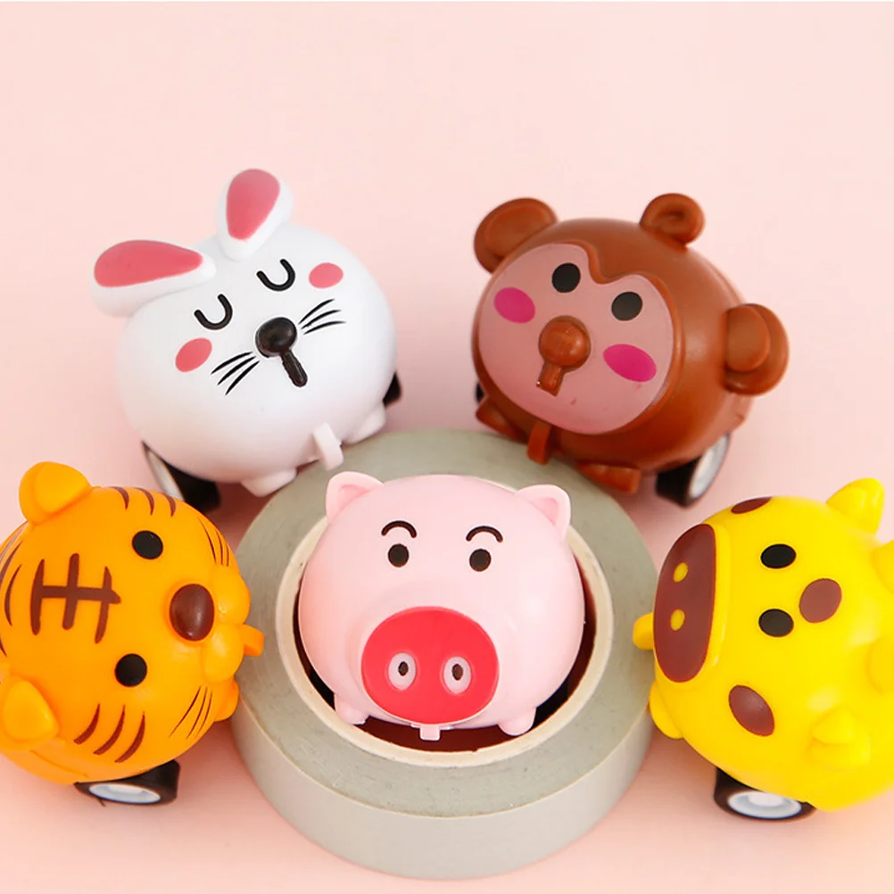 5개입 풀백카 마찰력 구동 만화 캐릭터 유아용 자동차, 유아 파티 선물, 아이들 재미있는 놀이방 선물 장난감, 남자아이용