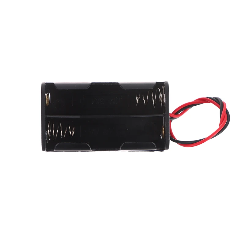 High Quality AA Battery Holder 6V for 4 x AA Batteries Black Plastic Storage Box AA Battery Case Dual Layers With Wire Lead