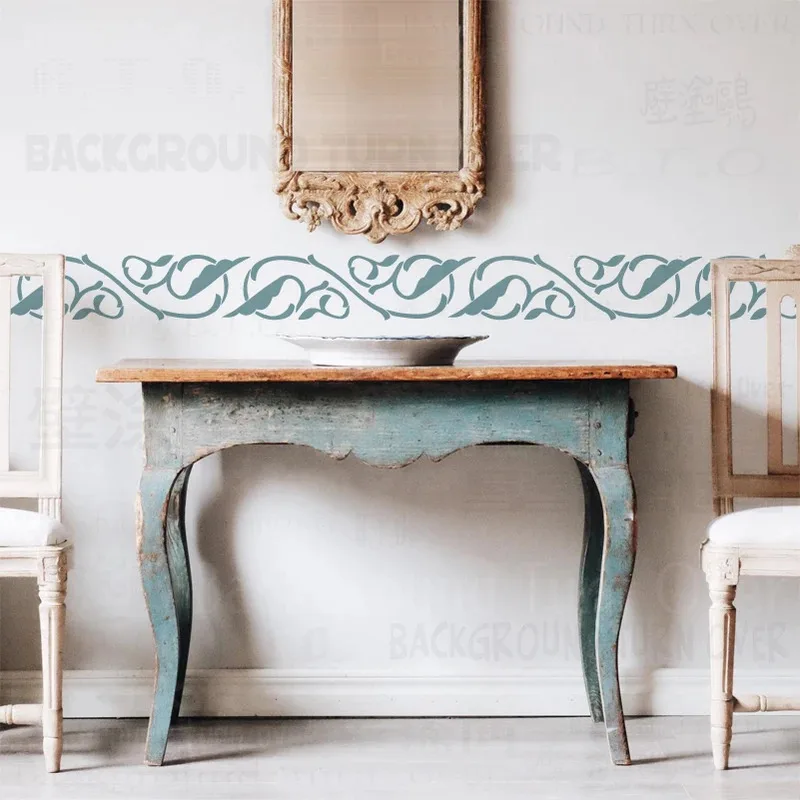 

Трафарет для декоративной живописи 40 см-80 см, классический винтажный ретро-шаблон для настенной мебели, глубокий рельефный дизайн для перегородки комнаты