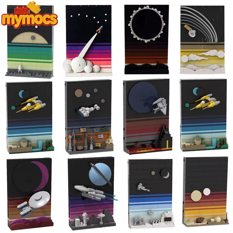Mymocs Ideas Star Movie Treks Planet Series Tales of the Space Age Postcard Sets Building Blocks Toys Christmas Gift