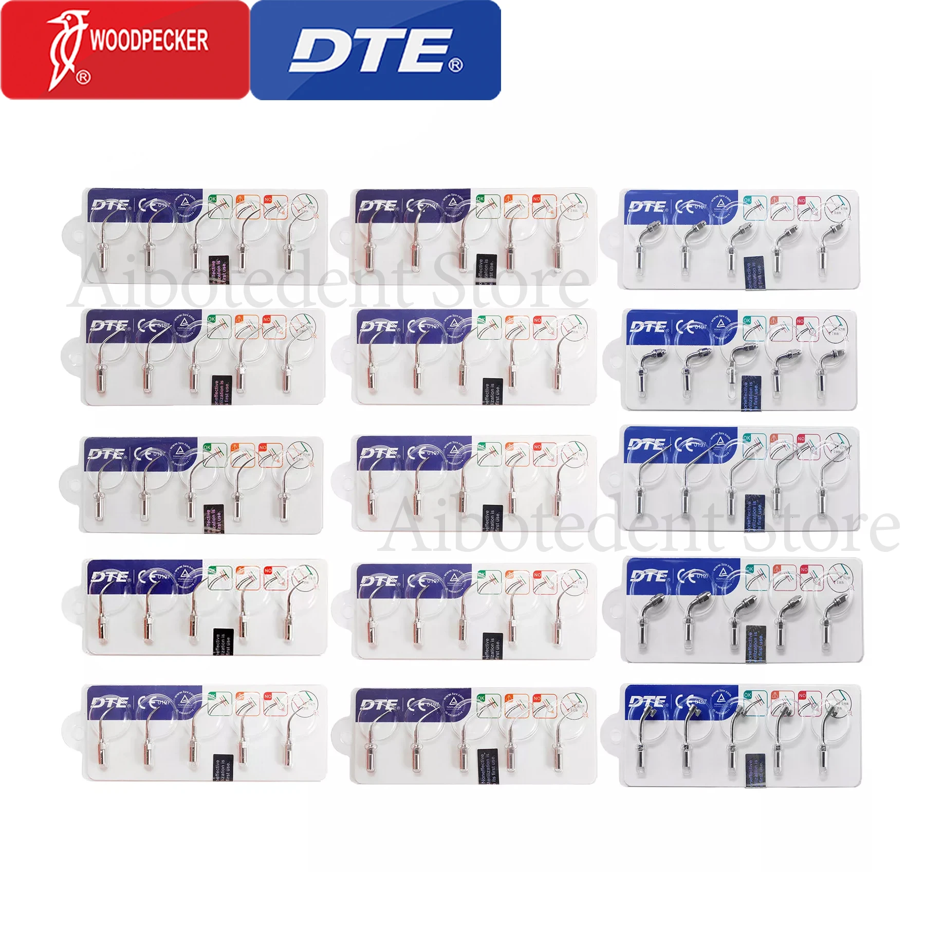 

5/Set Woodpecker DTE Original Dental Ultrasonic Scaler Tips Fit D1 D5 D7 S6 D600