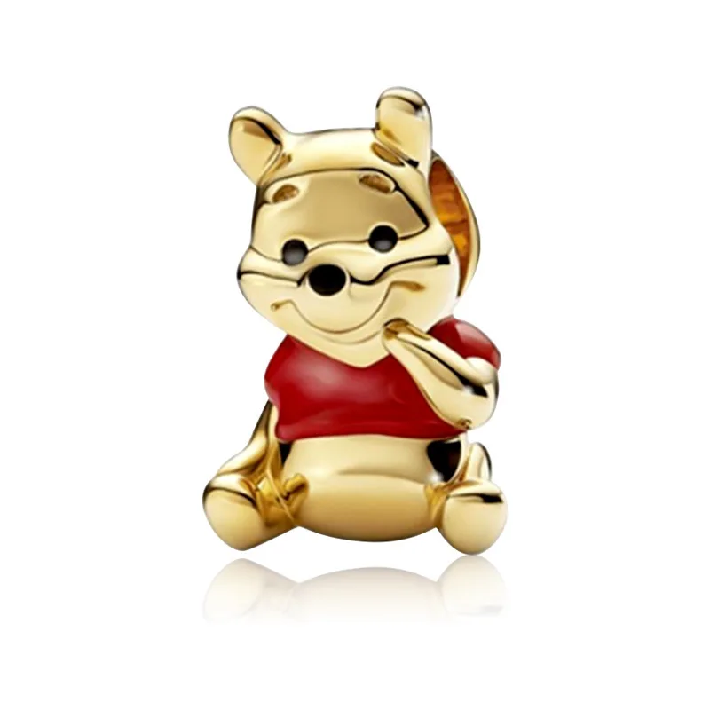 Miniso sanliou venda quente pan família urso série dos desenhos animados solto grânulo acessórios homem aranha grande buraco grânulo pingente diy contas