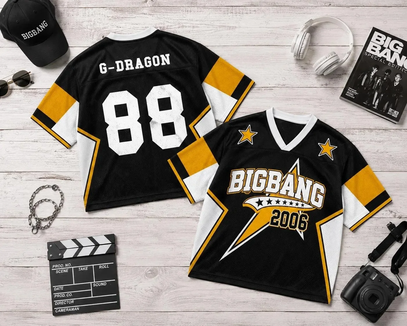 2026 Big Bang 20th Anniversary Football Jersey Kpop T-Shirts Printed Loose Y2k Streetwear Couple Motorcycle T-Shirt Fan Gifts ﻿