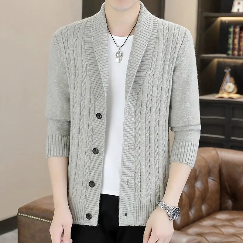 

Knitted Sweater Jaet Men's Spring Autumn Casual Trendy V-Ne Open Cardigan Outerwear Polyester Nylon Regular Fit Long Sve