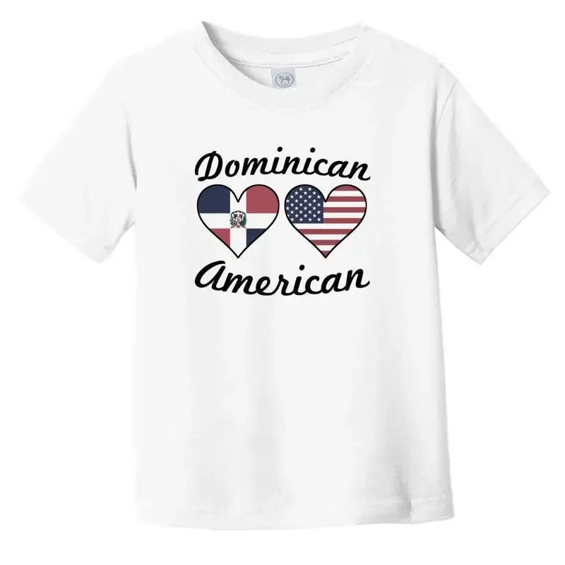 Dominican American Flag Hearts Infant Toddler T Shirt