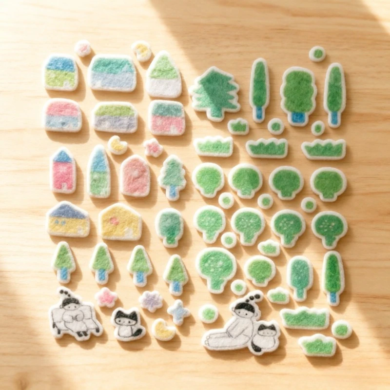 

Cute 3D Embossed Felt Stickers for DIY Album Planner Guka Decor. Fun Puffy Adhesive Sticker As Children's Day Birthday Gift