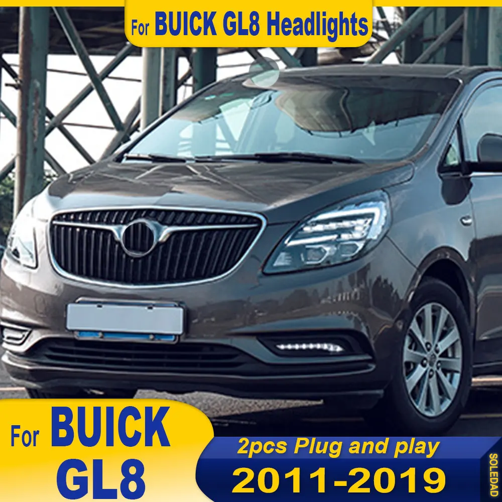 

Автомобильные фары в сборе для Buick GL8 2011-2020 Светодиодные DRL Светодиодные двухлучевые линзы Светодиодные последовательные указатели поворота Налобные лампы Plug and Play