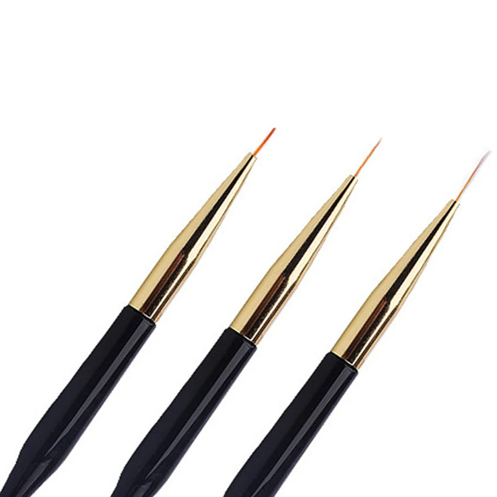 

3Pcs NailArtPen Tool Accessories Manicure Supplies HomeUse Black Lightweight Portable LongH Design Practical For Professional