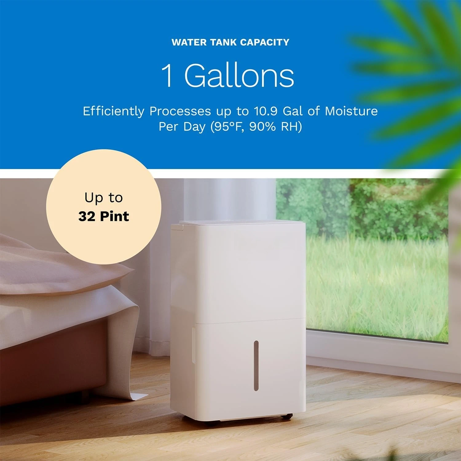 2,400 Sq. Ft Dehumidifier – Bathroom & Large Rooms – Powerful Humidity Control, Quiet & Portable with Auto Shut-Off