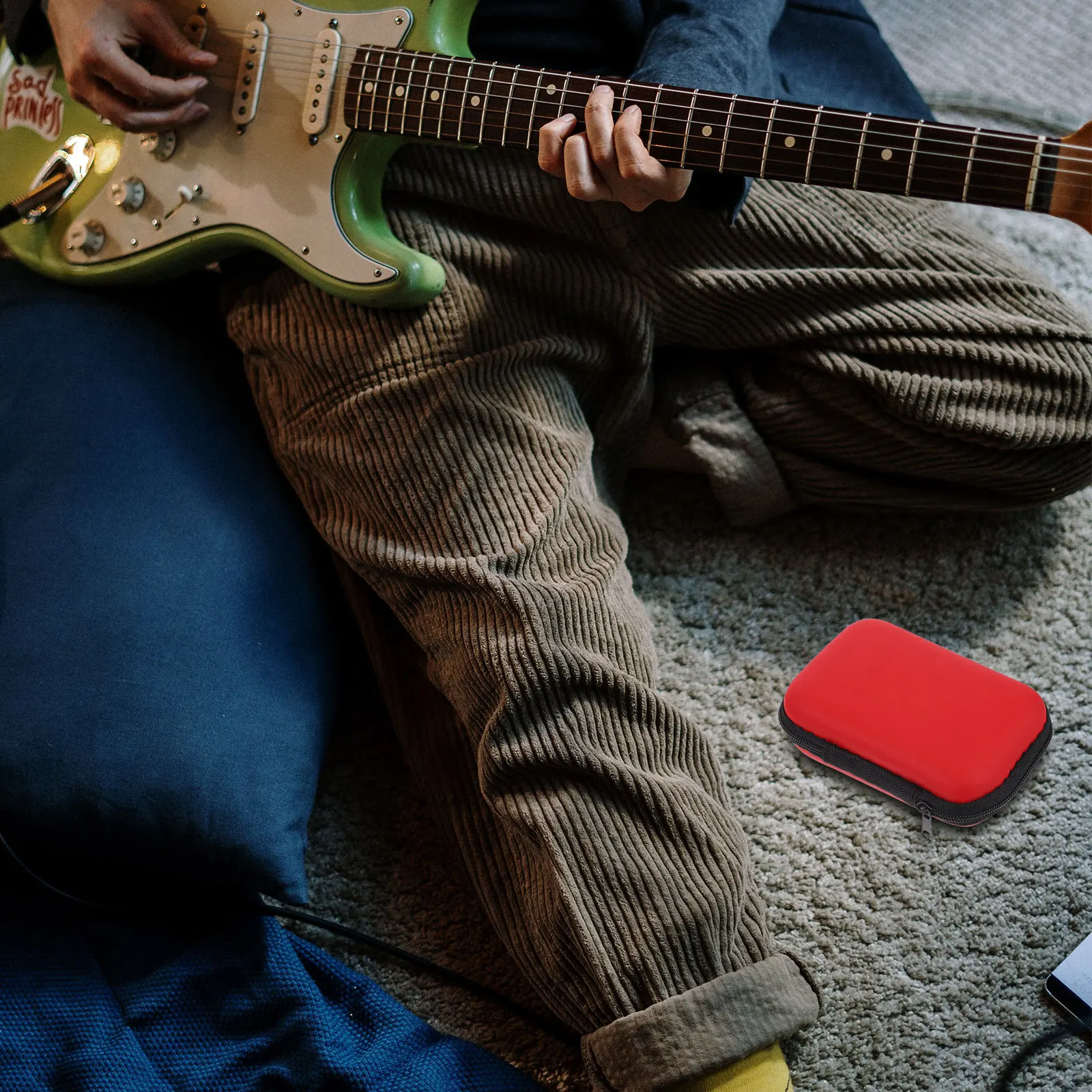 4 шт. органайзер для хранения медиаторов, прочный держатель на молнии Eva, большой вместительный дорожный чехол для аксессуаров для акустической электрогитары