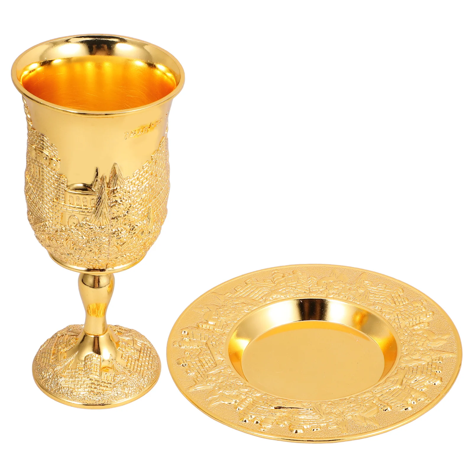 

1Set Holy Cup Set Exquisite Judaica Kiddush Cup with Saucer for Shabbos Festival Gift Idea Shabbat Gift Option