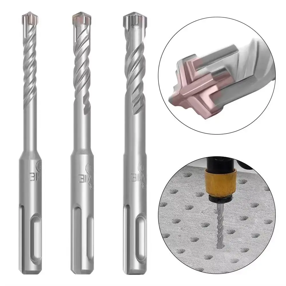 

1Pcs 5/6/7/8/10/12mm Concrete SDS Plus Drill Bit Cross Tips 4 Cutters Impact Drills Round Shank 110mm 160mm Hand Power Tool