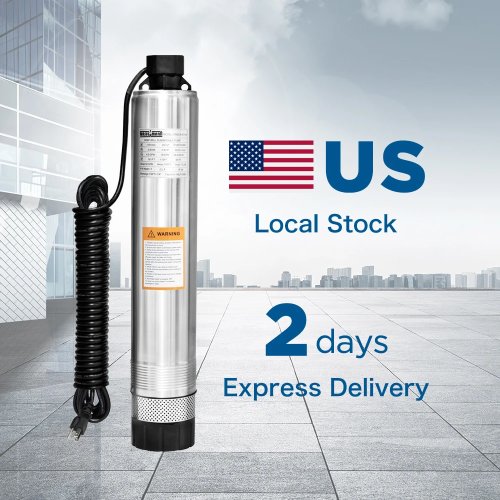 US LOCAL STOCK Stainless Steel 32 GPM Large Flow Cistern Bottom Septic Suction Pumps