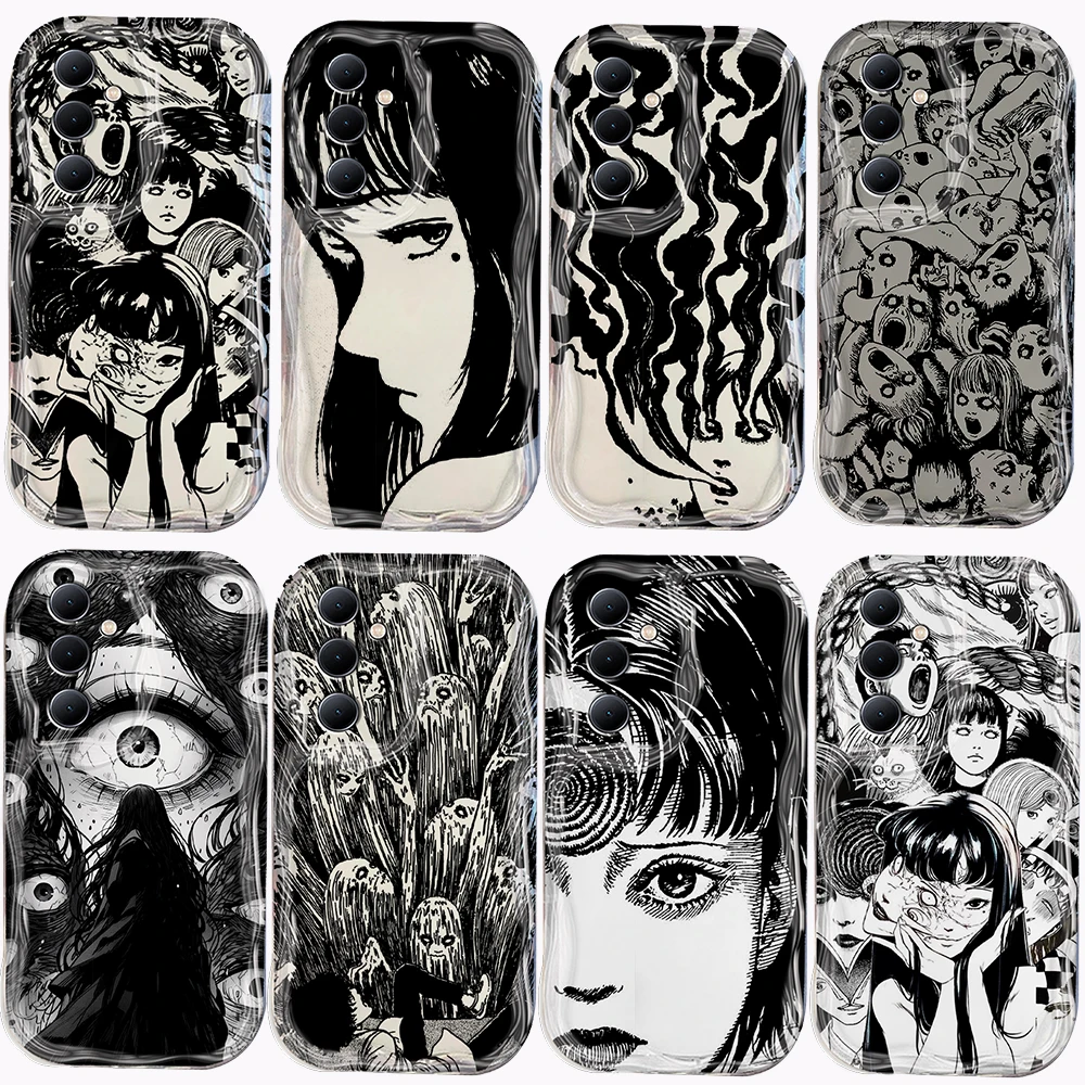 Junji Ito horror Hot comics 3D Wave Case For OPPO Realme 12 11 10 9 8 7i 6 5 Pro Plus C67 C55 C31 C35 C11 C12 C15 C20 C21Y Cover