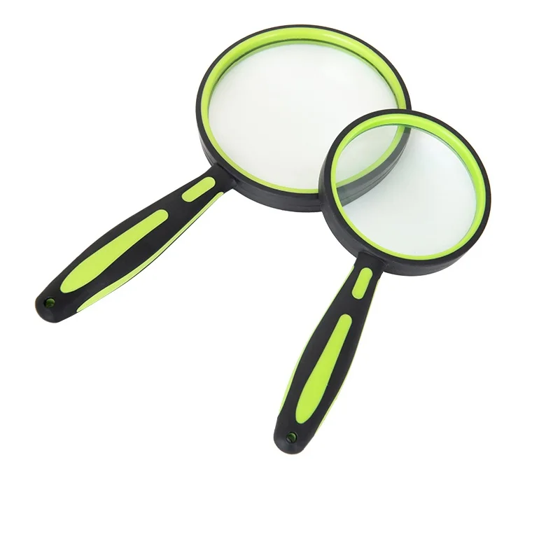 Lente d'ingrandimento portatile 10X di nuovo stile con manico in gomma bicolore e lente in vetro ad alta definizione - antigoccia, adatta per la scoperta
