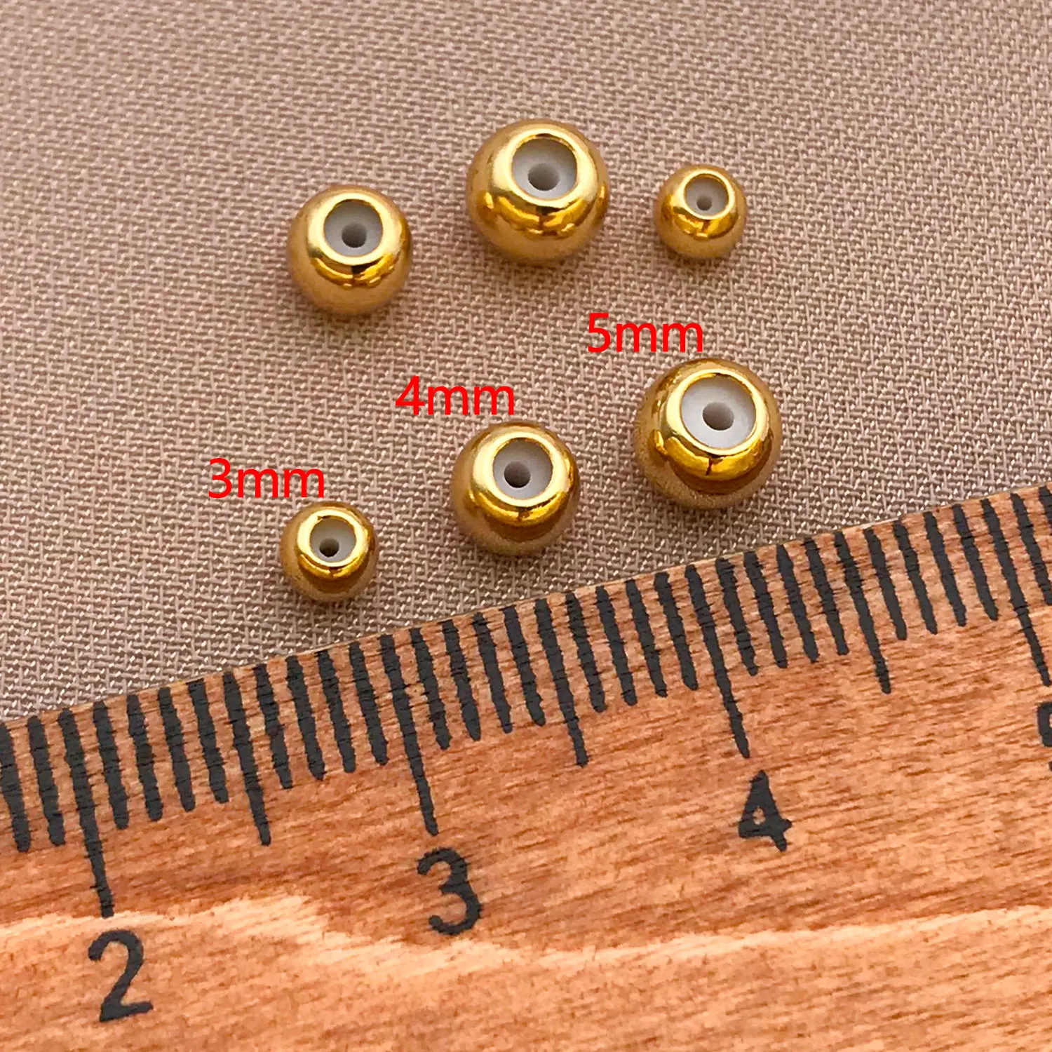 20pcs 18k Genuine Gold Thick Silver Platinum Silicone Positioning Beads Spacer Beads DIY Necklace Bracelet Jewelry Making