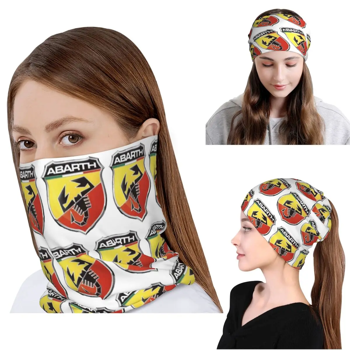 

Abarth C Cool Print Bandana Neck Gaiter Mask Scarf Multi-use Face Mask Beanies Hat for Men Women Adult All Season
