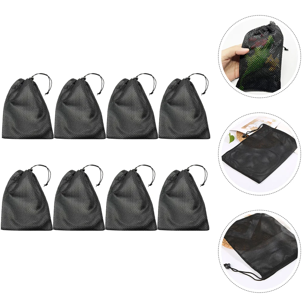 

8 Pcs Drawstring Storage Mesh Bag Fitness Stuff Sack Laundry Bags Net Small with Polyester Basketball For Vegetable