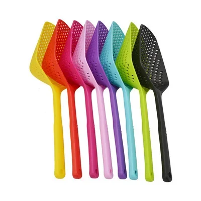 

Kitchen Accessories, Nylon Strainer Scoop, Colander Leaking Shovel, Filter Cooking Shovel, Strainer Scoop, 1PC Nylon Spoon