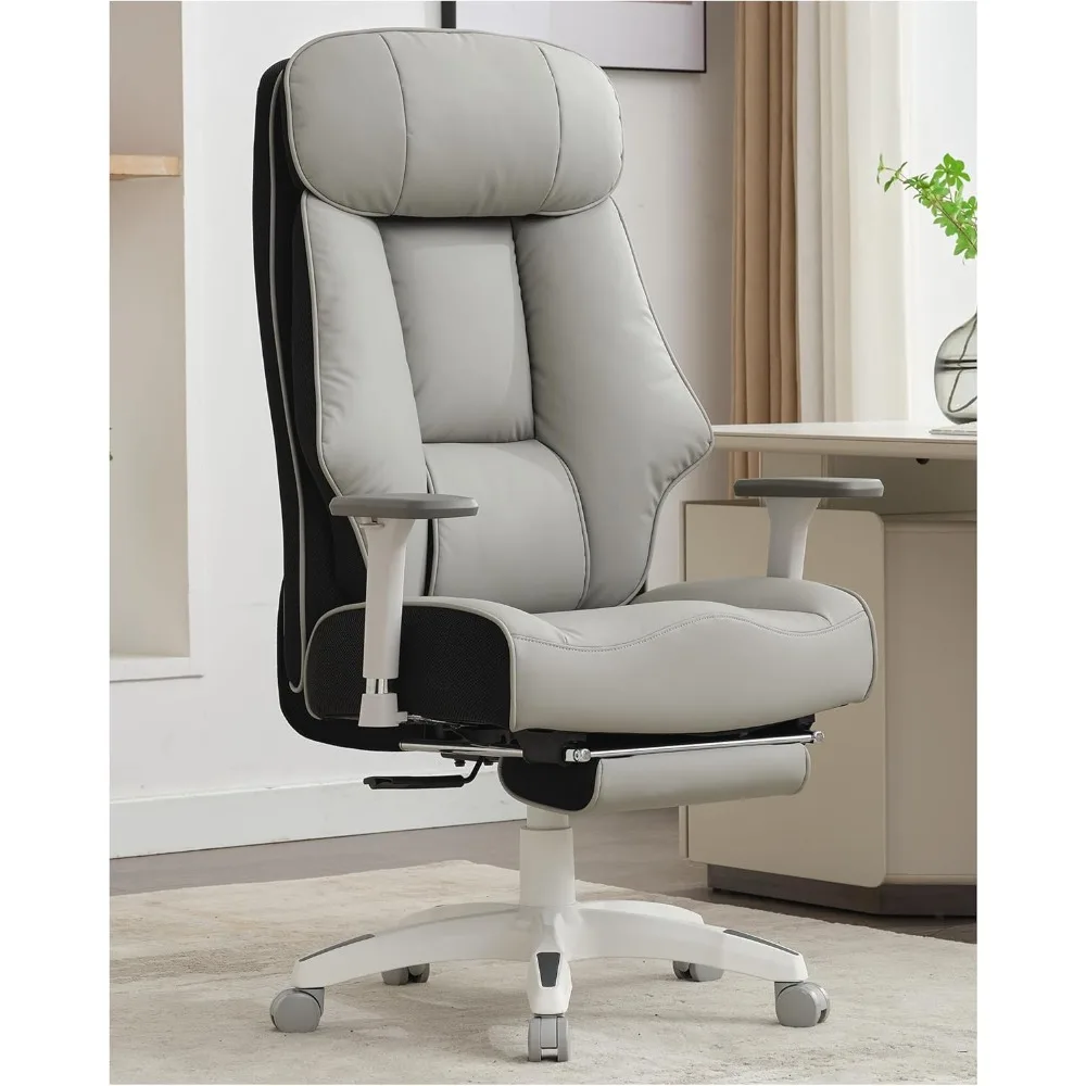 

Gaming Chair with Foot Rest, Back Support, 400lbs for Heavy People, Oversized Leather Office Chair