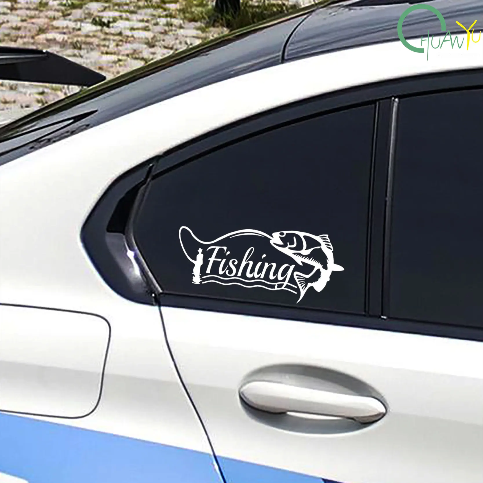 Fishing car sticker, car window sticker, personalized creative fishing box sticker, waterproof decoration sticker
