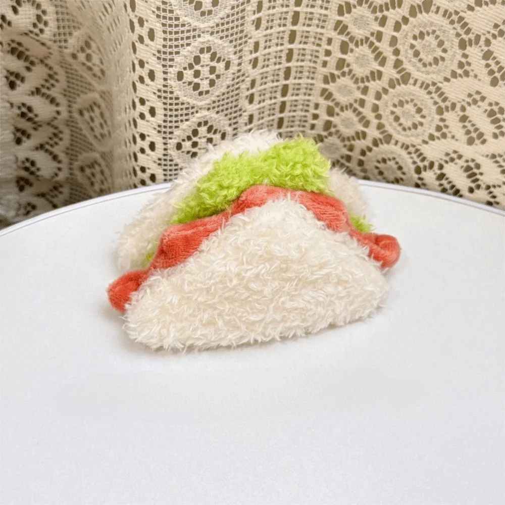 2pcs Kawaii Design Simulation Food Keychain Creative Shape Simulation Food Hamburger Keyring Material Adorable Style